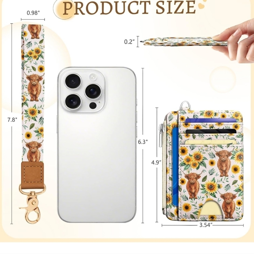 Floral Pattern Phone Case with Strap